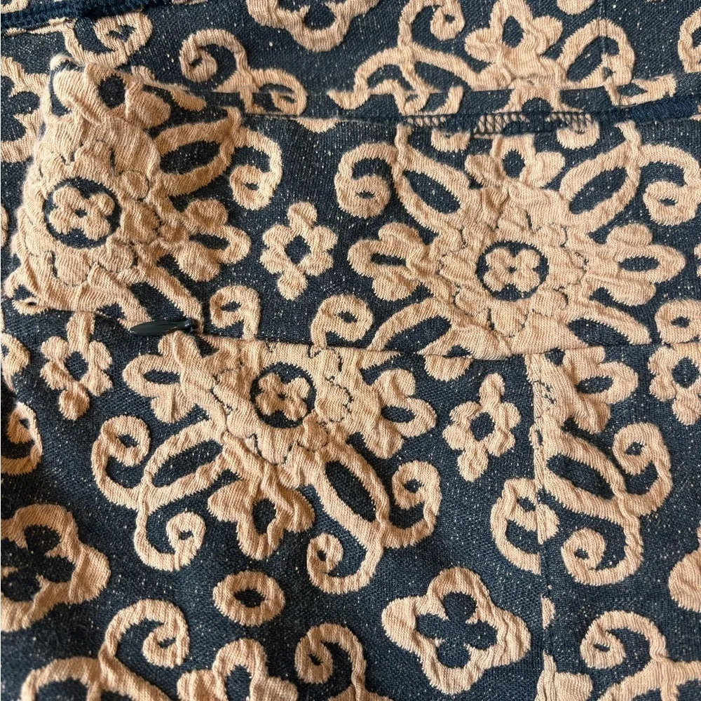 Sahalie Rust Orange Black Jacquard Textured A-Line Mini Skirt Size Medium